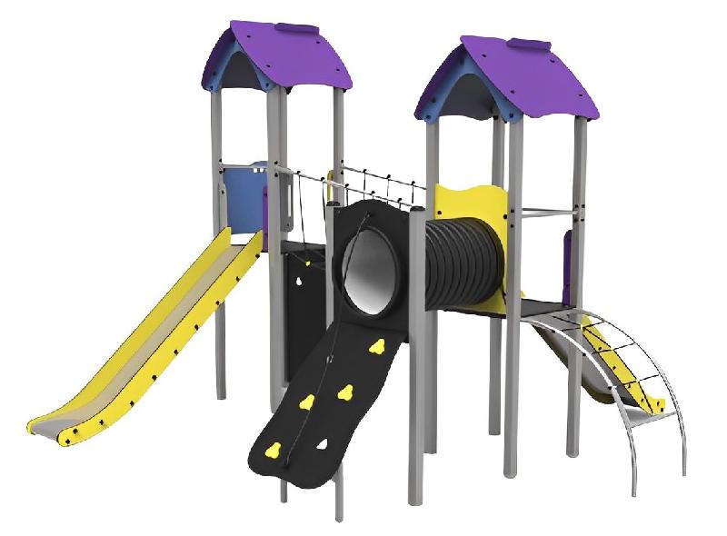 Structure de jeu POLAIRE - acier galvanisé - panneaux PEHD et ECOPLAY - filet et cordes anti vandalisme_1