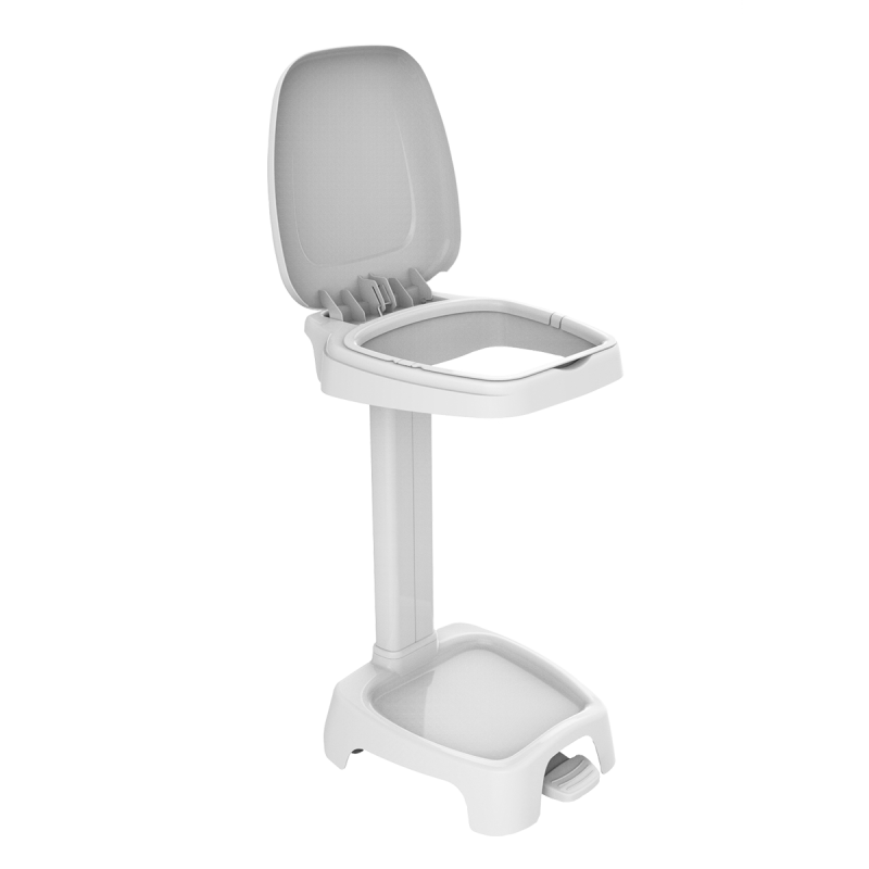 Support sac 120L avec couvercle Gilac - Blanc_1
