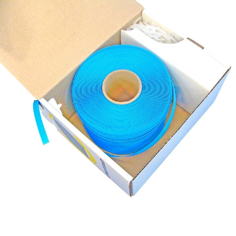 Kit de cerclage feuillard bleu 12mmx0.55x600m avec 200 boucles plastique_1