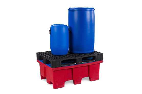 Bac de rétention 2 fûts à 4 entrées - BAC240P4E - PEHD léger et facile à nettoyer_1