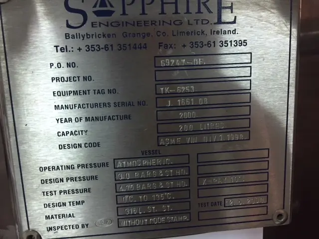 Cuve inox 316l d'occasion 200 litres_60 - référence : c4089_1