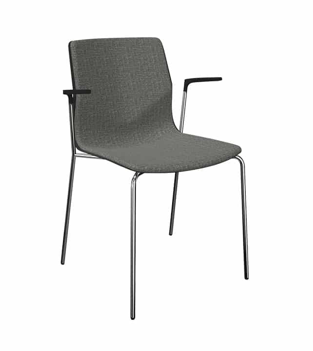 Chaise empilable avec dossier flexible, forme organique et patins en téflon - Four®Sure 44_1