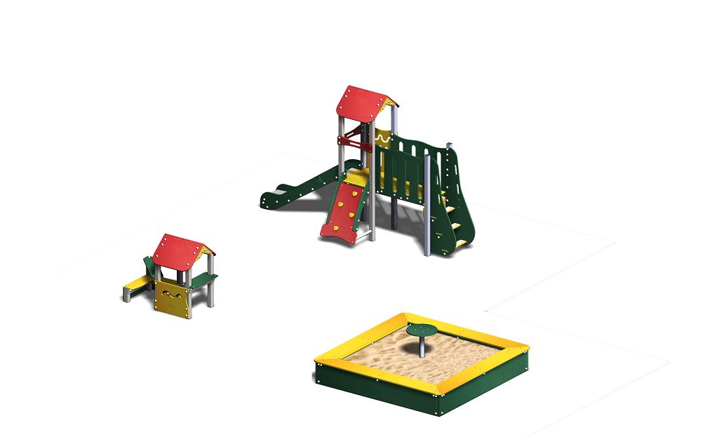 Structure de jeux combinée - NEO10901I - MANEO01 - BS01APE - Kitneo5 avec toboggan, tour, escalier et kiosque_1