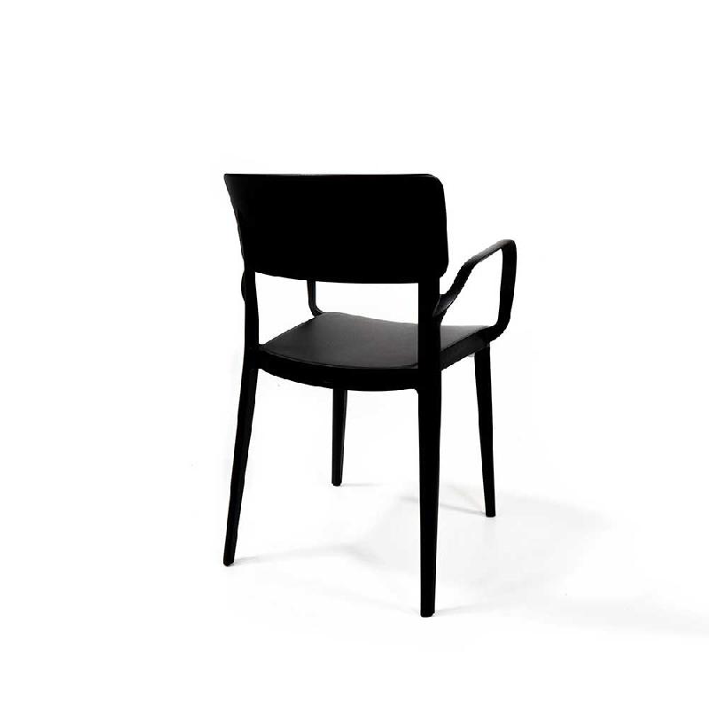 Wing - Fauteuil empilable en polypropylène noir_1