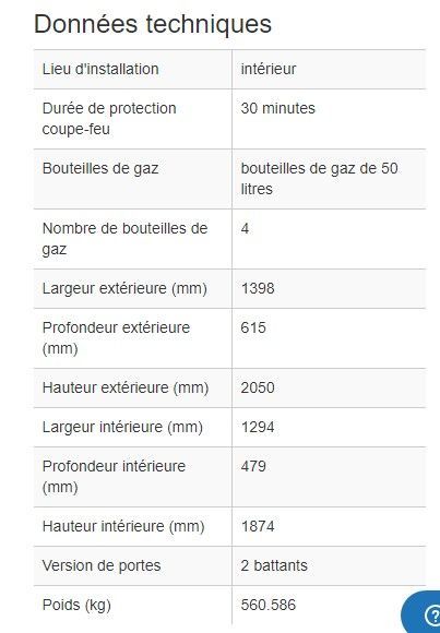 144522W - Armoire coupe-feu pour bouteilles de gaz G30.14 - 30 min de résistance au feu, stockage de 4 bouteilles de 50L_1