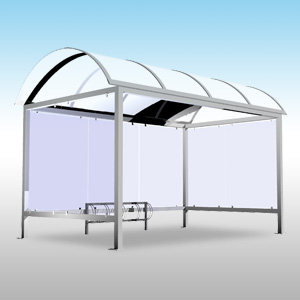 Abri vélo/moto 5 places avec toiture en dôme classique avec gouttière - Plusieurs tailles et couleurs disponibles - Ref. UVD_1