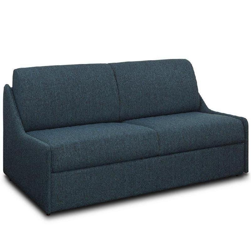 Canapé-lit Ristretto express compact 140cm - Matelas 16cm en tissu tweed bleu nuit - Ouverture rapide et gain de place_1