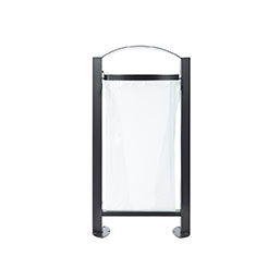 Corbeille publique en acier traité anticorrosion et anti UV - Modèle RIVA - 60L, avec variantes cendrier et distributeur canin_1