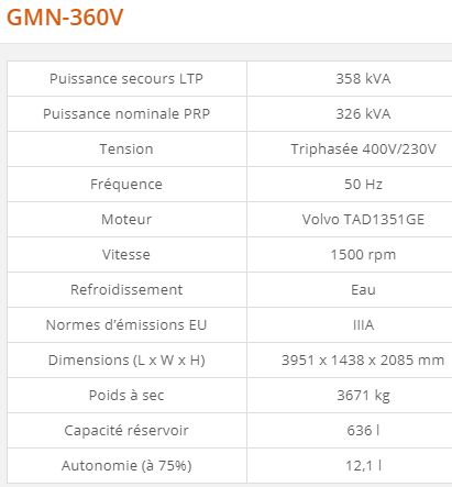 Groupe électrogène industriel GMN-360V - Generac - 358 kVA - Série GMN Euro - Moteur conforme normes IIIA_1