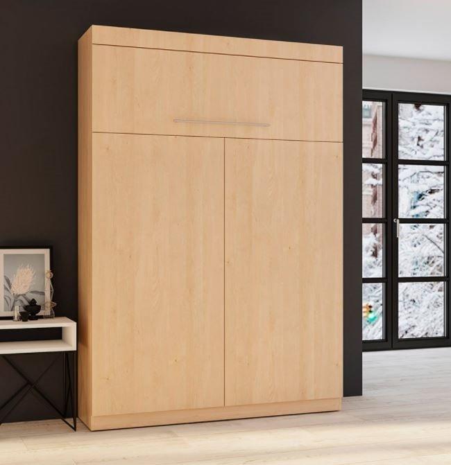 Lit escamotable Santorin 140x190 cm - Système SEDAC MERAL - Profondeur 50 cm - Chêne clair_1