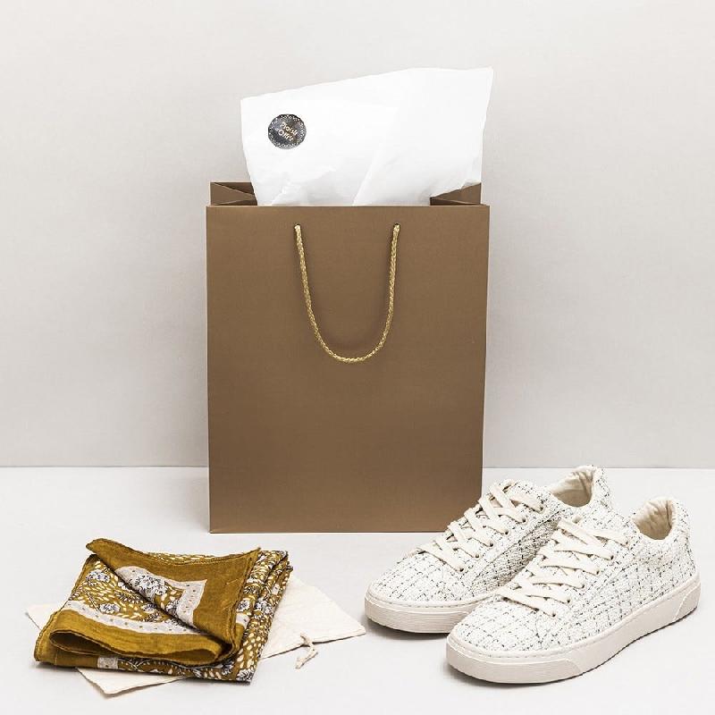 Sac luxe métallisé laiton poignées cordelières 26x13x32cm - par 12_1