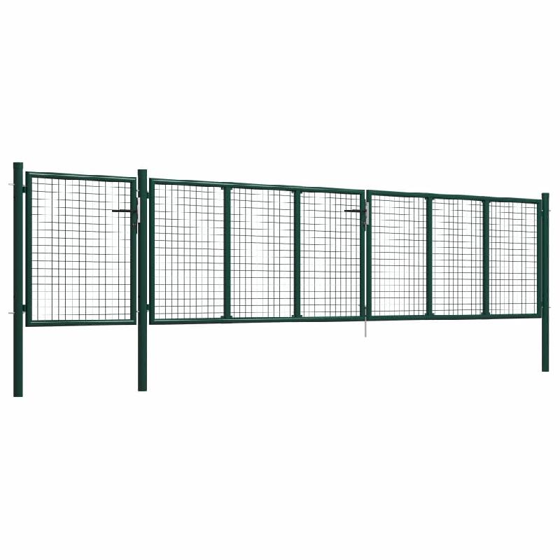 Vidaxl portail de jardin acier 500 x 75 cm vert 144316_1