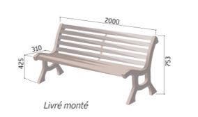 Banc public robuste et élégant - 10 lames de bois exotique - LUBLIN - Confort pour parcs et jardins_1