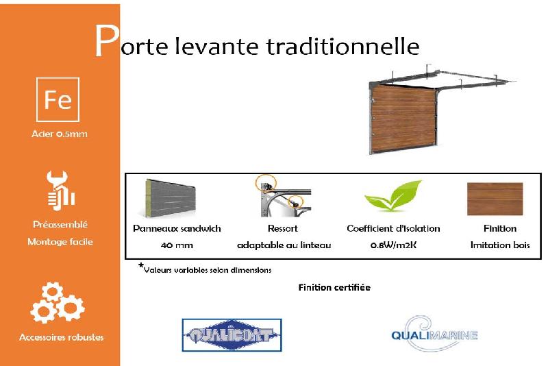 Porte de garage levante traditionnelle - 3000 / 2650_1