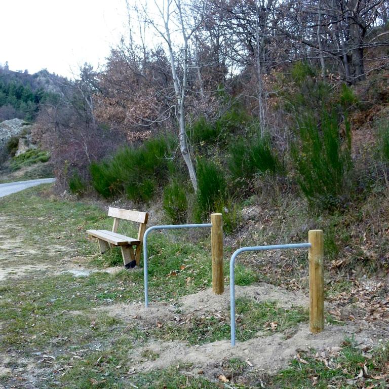 Support Vélo Solo en Pin traité autoclave classe 4 avec arceau acier galvanisé - 2 places_1