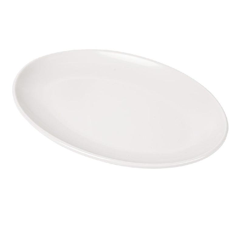 Assiette ovale mélamine ivoire 25,5x18cm - par 15_1