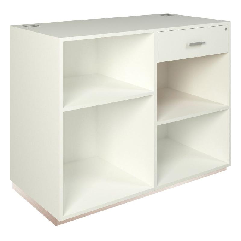 Comptoir Vertigo T03 MDF naturel et blanc avec tiroir 120x60x93cm_1