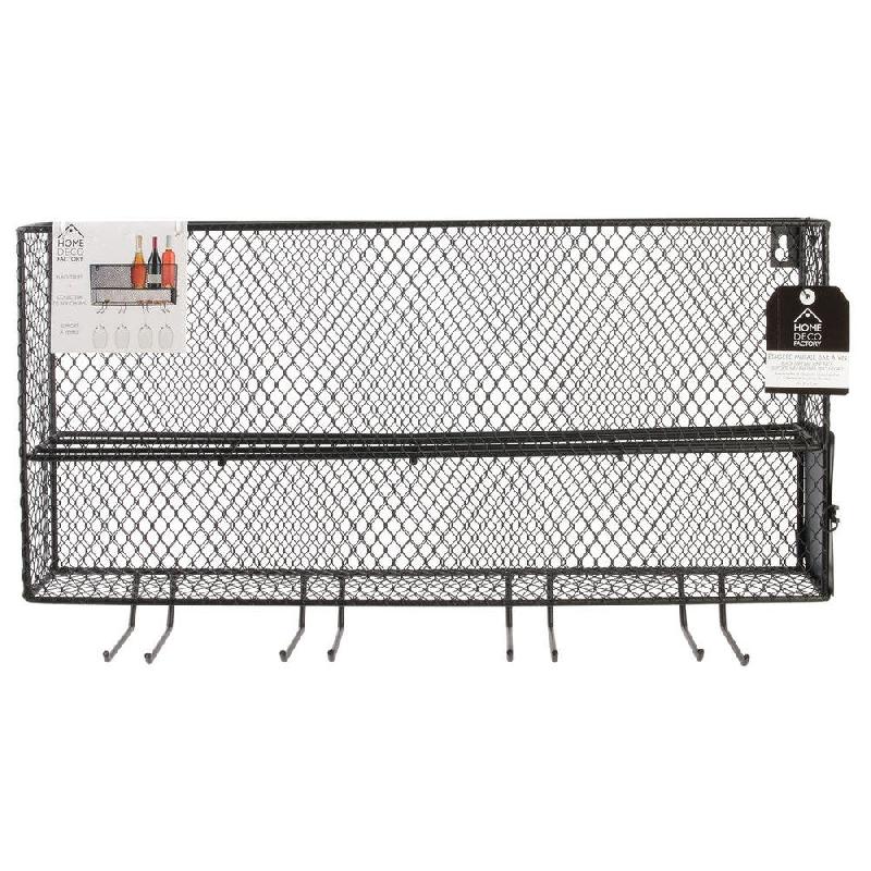 Rack mini bar vin noir L 49 x P 11 x H 27cm_1