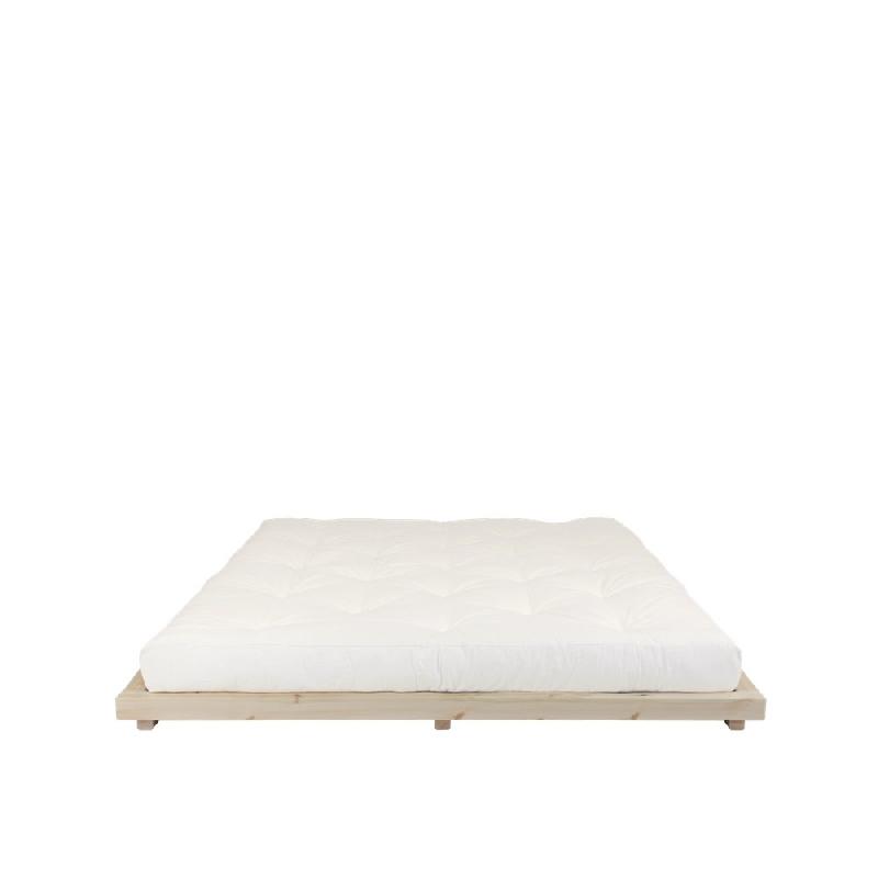 Lit futon Dock Bed - Pin massif laqué naturel - Couchage 160 x 200 cm - Style japonais minimaliste_1
