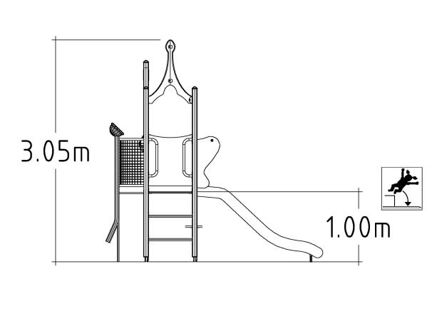 Structure multi-jeux 3 à 5 ans - Unimini Esper 8046433 - Poteaux bois et panneaux HPL - Fondation à enterrer - Hags_1
