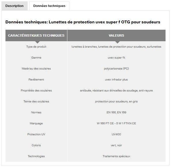 Surlunette de protection soudeur - uvex heckel 9169545 - oculaires gris en polycarbonate - protection UV et IR_1