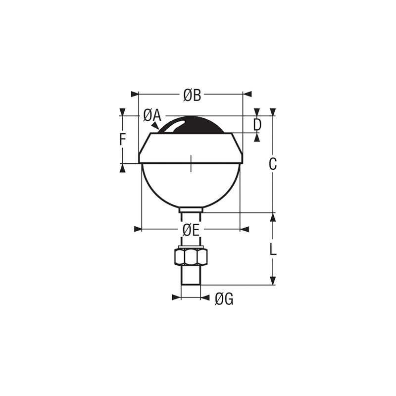Billes à tige filetée - Guitel Hervieu - Série Type 11 - Charge de 10 à 140 kg - Bille et corps en acier_1