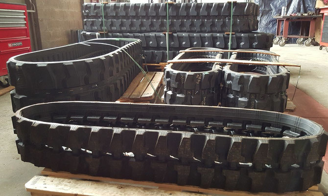 Chenilles anti vibration et anti déchenillage pour engins JCB