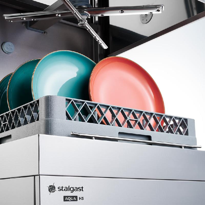 Lave-vaisselle à capot digital avec casier 50 x 50 et pompe de rinçage intégrée | Stalgast - 803036_1