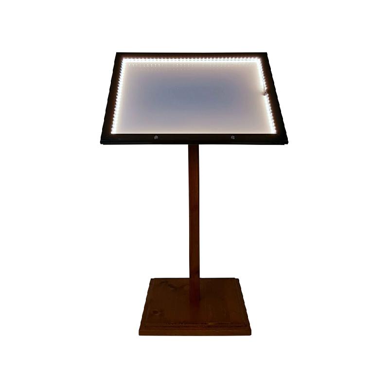 Porte menu extérieur bois métal - 6 x A4 ou 4 x A4 - LSTF64LED_1