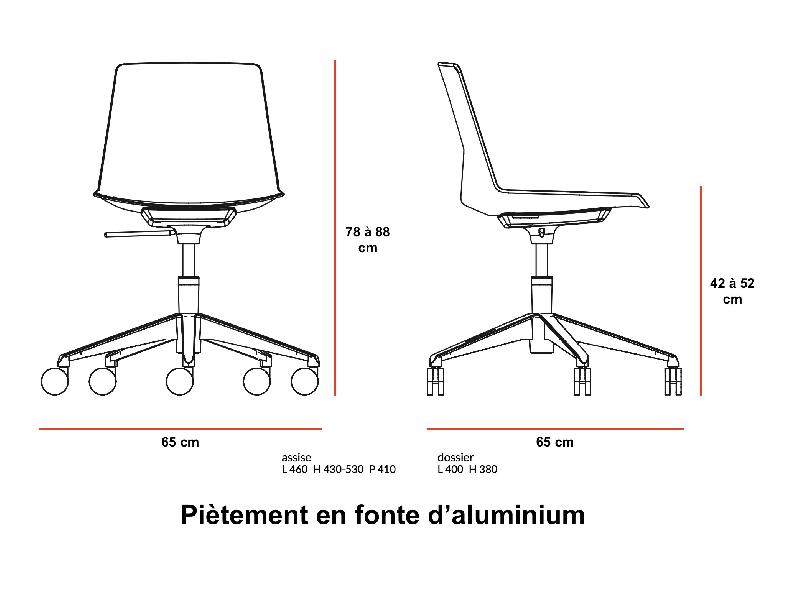 Siège à roulettes CLUE - Offisit - Jaune_2