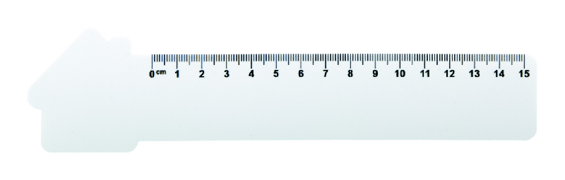 Règle flexible 15 cm en plastique - Forme maison personnalisable en quadri avec marquage UV LED_1