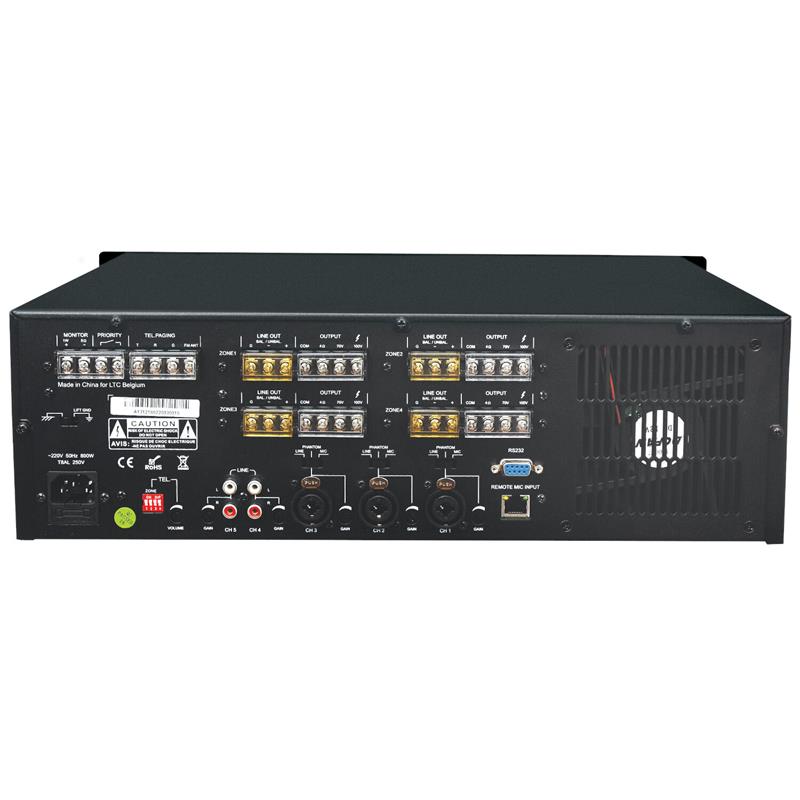 Amplificateur Matrice BST UPX4120 - 4x120 Watts, Mixer 5 voies, Matrice 4 zones, USB/SD MP3_1