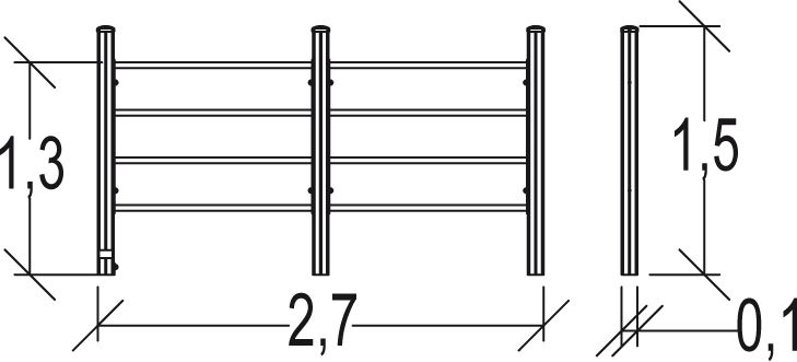 Espalier double Junior - Parcours de santé métal Proludic - JPS11-J-M - 2,70 m de largeur - Pour 2 joueurs - Dès 6 ans_1