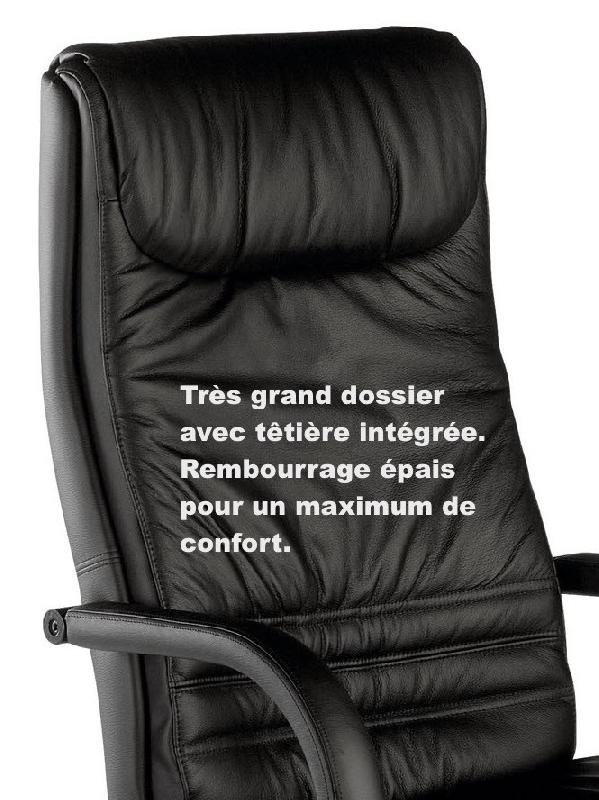 Fauteuil de Direction en cuir RAY - Sitek - cuir noir_1
