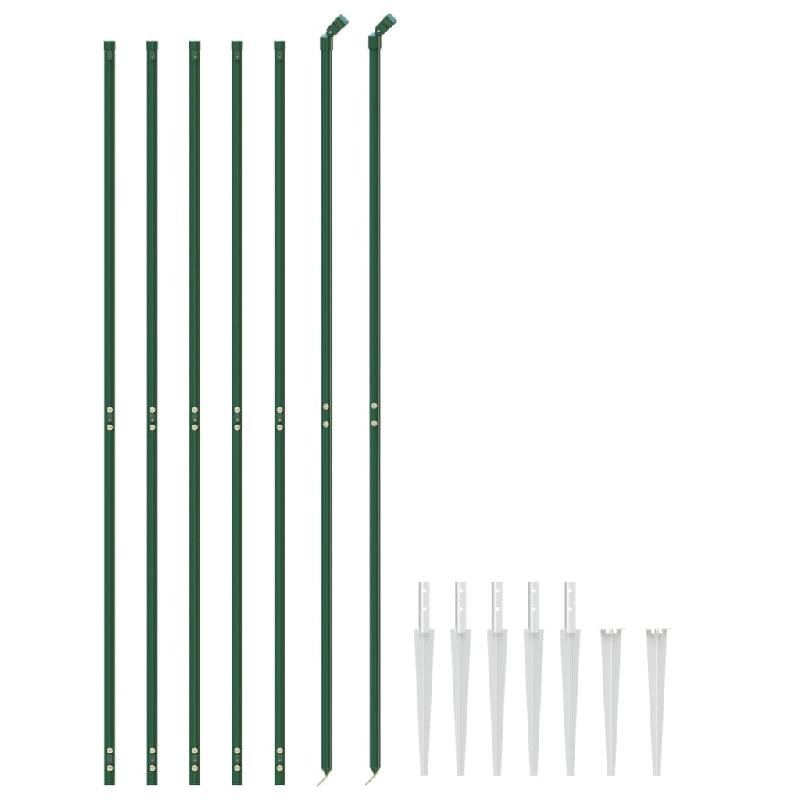 Vidaxl clôture en treillis métallique et piquet d'ancrage vert 2x10m 154134_1