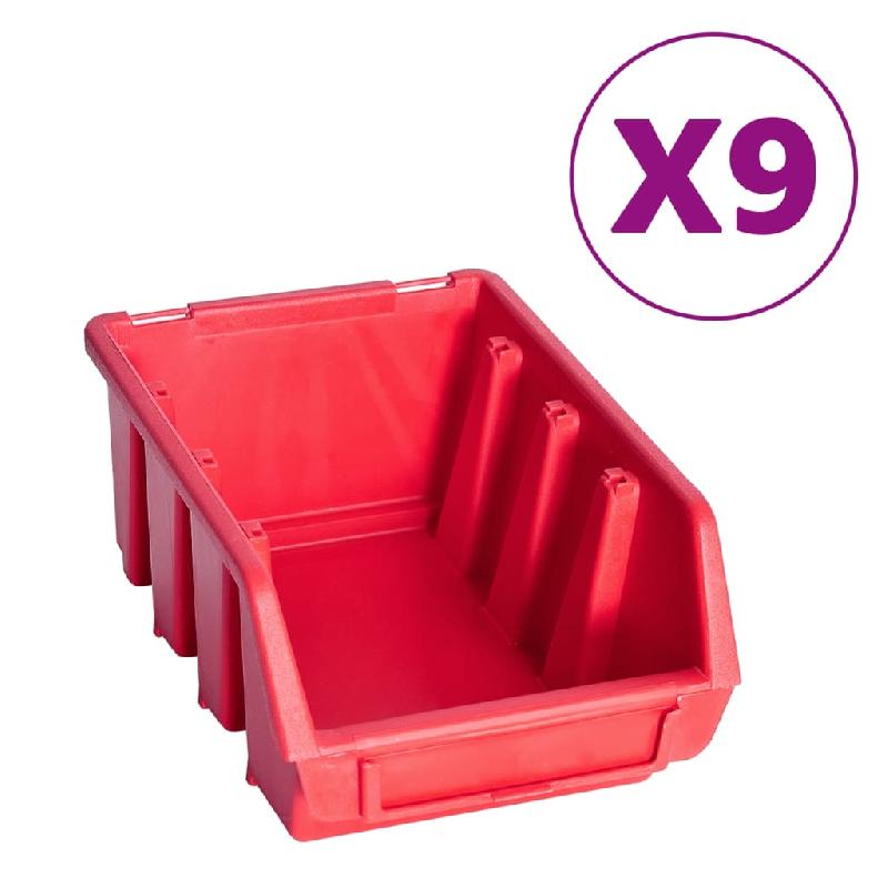 Vidaxl kit de bacs de stockage et panneaux muraux 103pcs rouge et noir 150813_1
