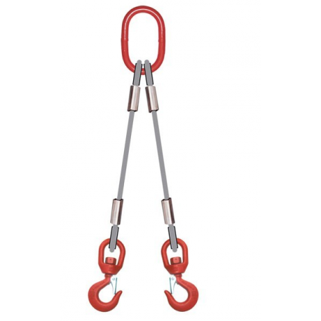 Elingue câble 2 brins 2 crochets à touret Référence 4735_1