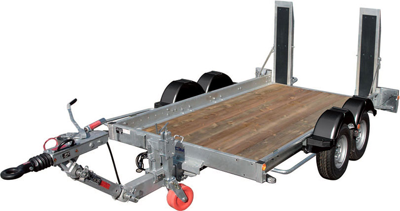 Remorque porte-engins 3.5t - 6.36m - 2 essieux - châssis galvanisé et rampes réglables_1