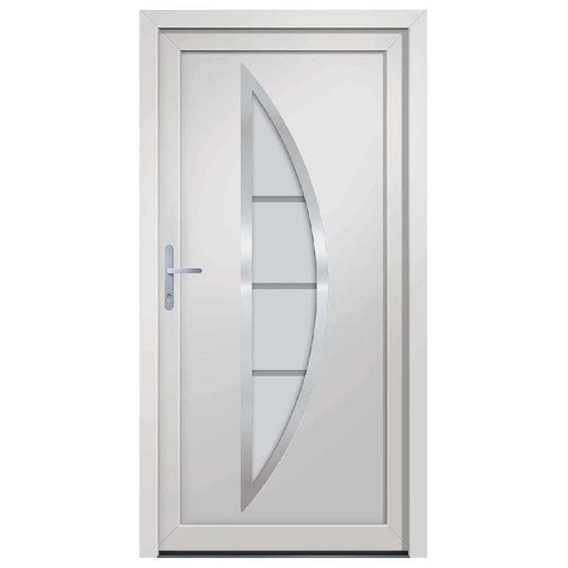 Vidaxl porte d'entrée blanc 88x200 cm pvc 3187861_1