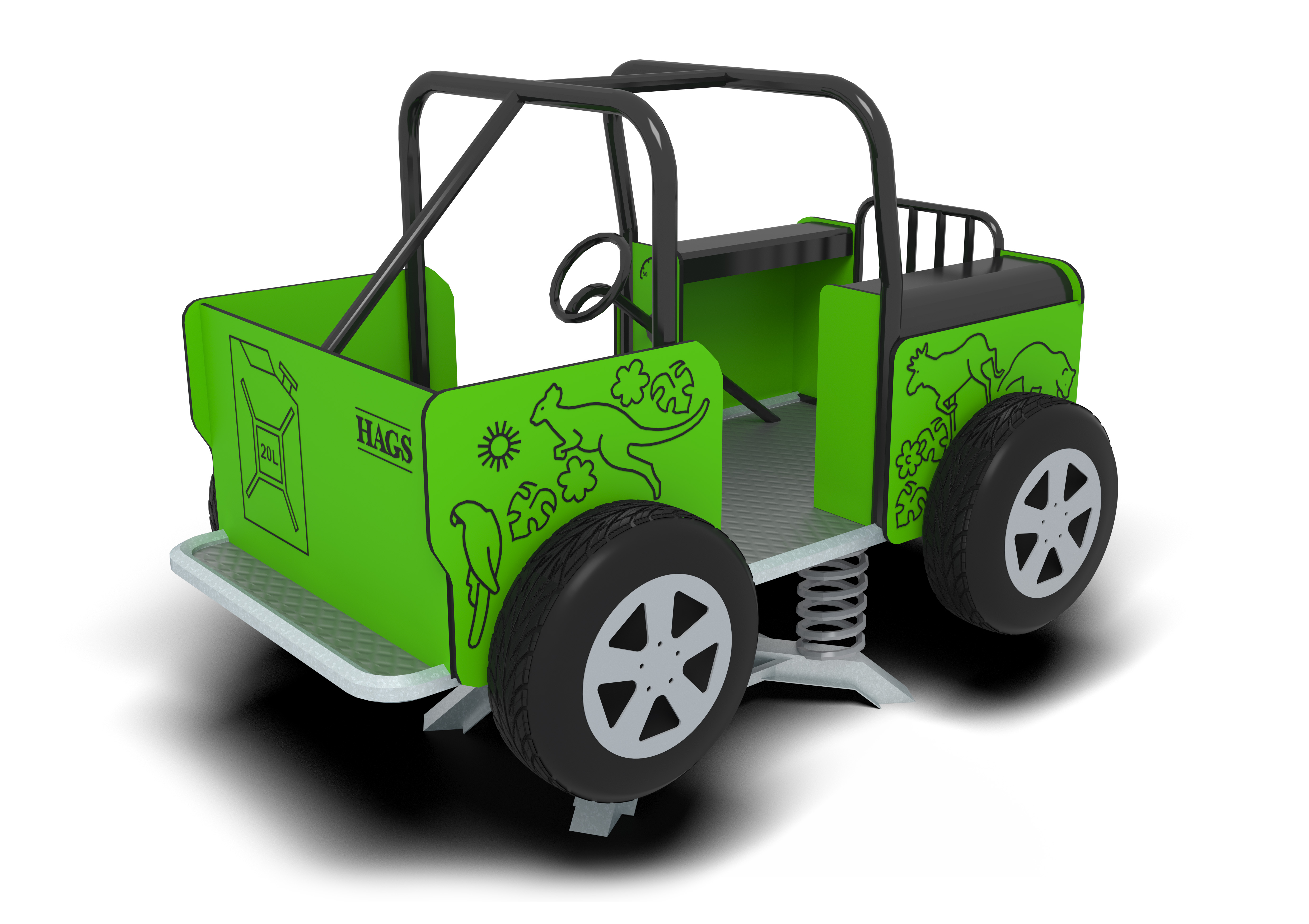 Jeu sur ressort Willy 6 places - réf 8000869 - Hags - Vert - Fondation à enterrer_1