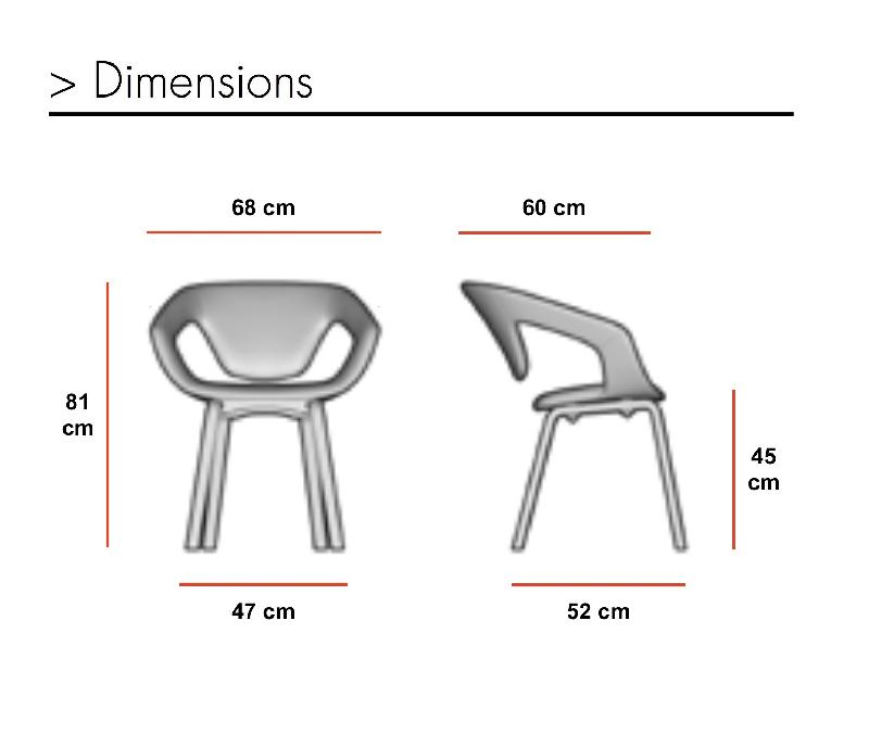 Lot de 2 sièges visiteurs Liner - Mobel Linea. - Rose_1