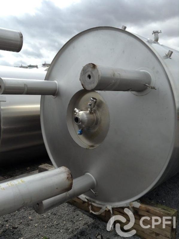 Cuve stérile BIO INOX 11940 L - Température -4°C à 127°C - Pression service 1.65 bar - CIP - N° ARTICLE : CUV186_1