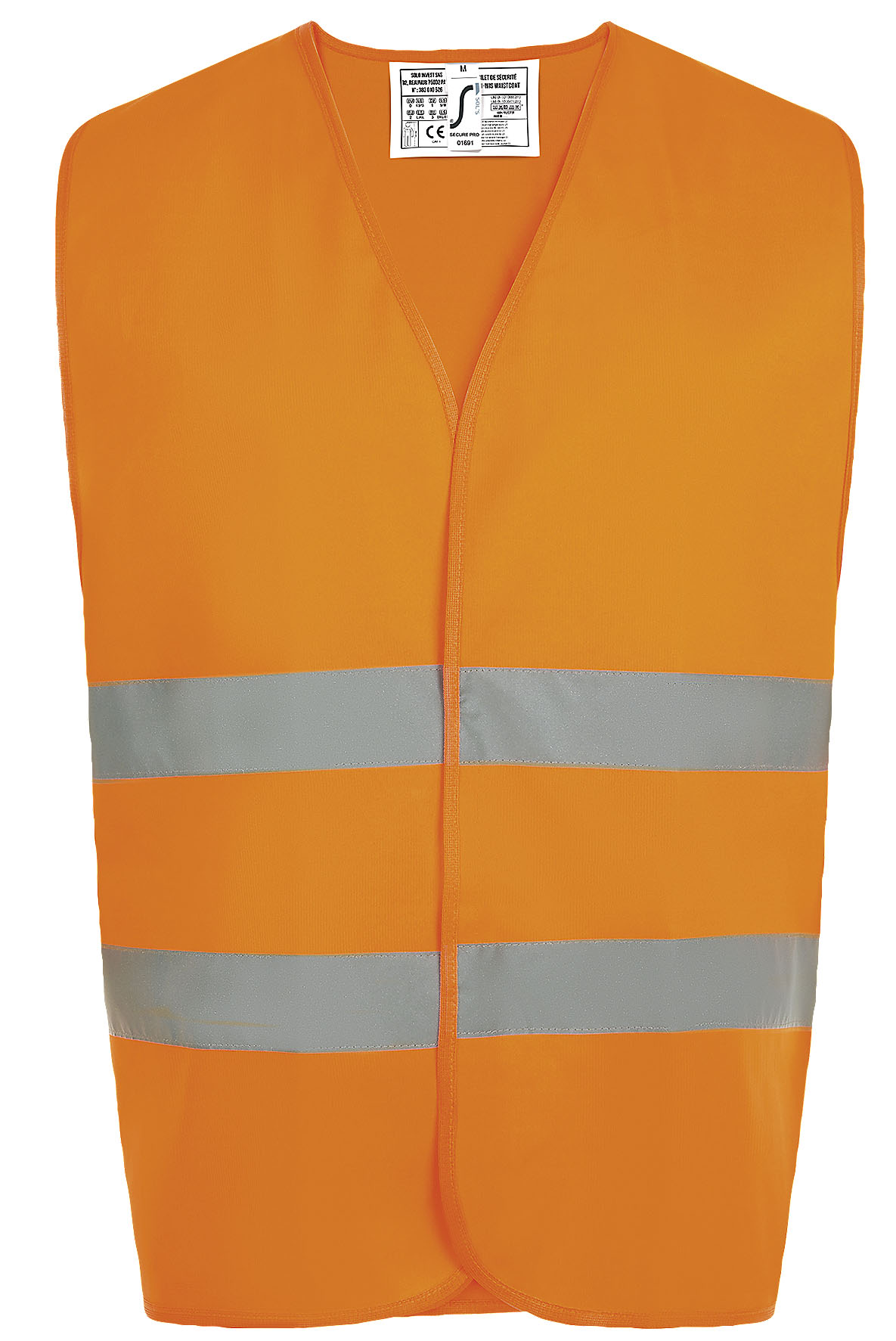 Lot de 10 - 20 - 50 - 100 gilets de sécurité jaune fluo ou orange fluo_1