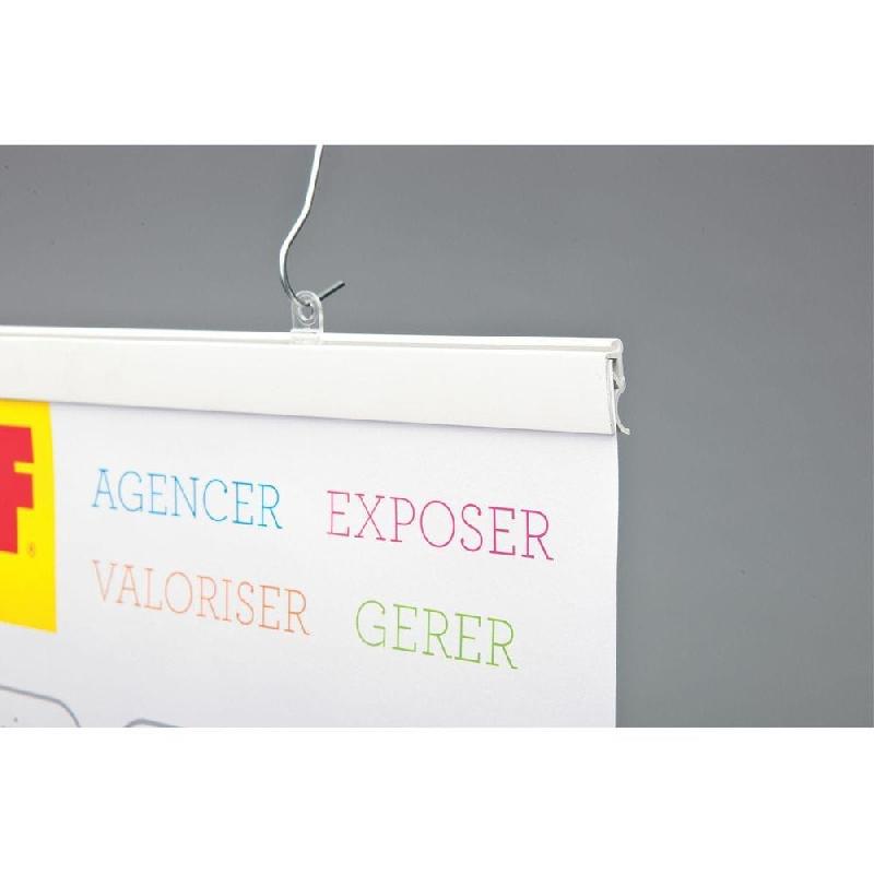 Profil pinçant blanc pour affiche L.60cm - par 5 - Bonne rigidité, plastique_1