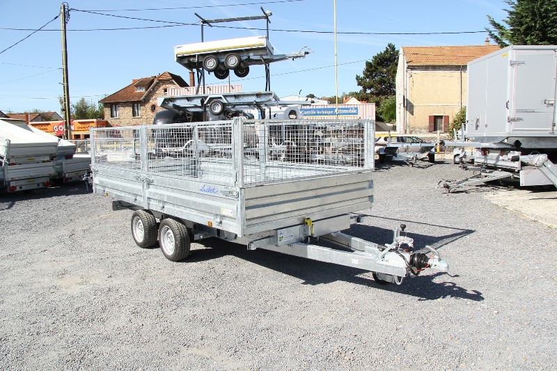 Remorque benne hydraulique LIDER 39614 PE - plateau 4 mètres - pompe électrique autonome_1