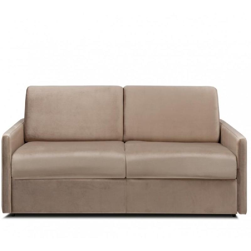 Canapé convertible express Velvet - couchage 140 cm - matelas 16 cm - velours taupe - fabrication artisanale italienne_1