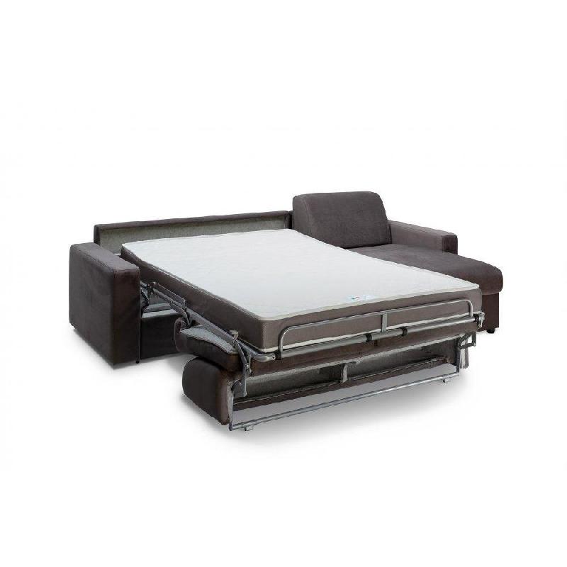 Canapé d'angle convertible Maestro - édition velours bleu marine - couchage 140 cm avec matelas 18 cm_1
