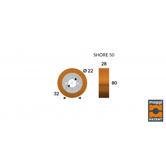 Galet de roulement en caoutchouc Feeder Grip 758 breveté - Diamètre 80x28mm/50_1