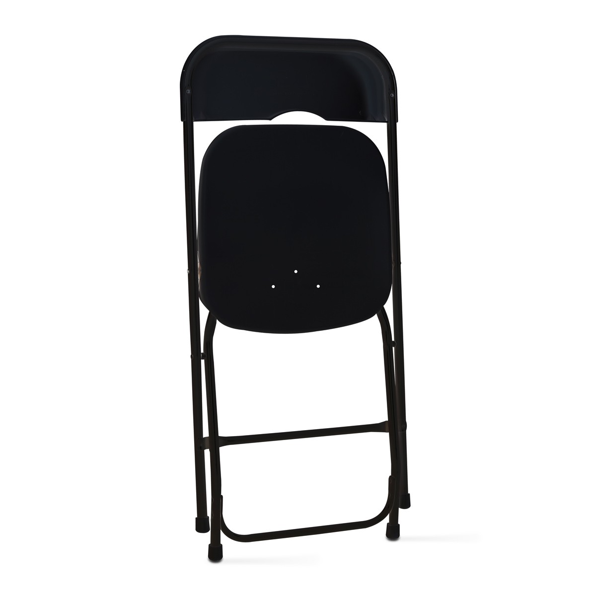 Lot de 6 chaises pliantes noires de réception - structure acier époxy et assise plastique résistante - usage intérieur/extérieur_1