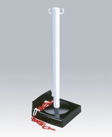 Poteau de signalisation - Direct Signalétique - PVC sur socle 6 kg avec chaîne 2,5 m pour balisage intérieur ou extérieur_1